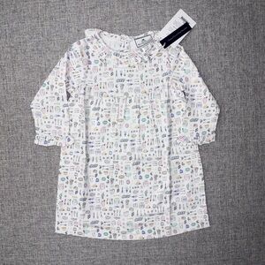 Petite Plume 6-12m Baby Nightgown with Pastel Kitchen Print NWT